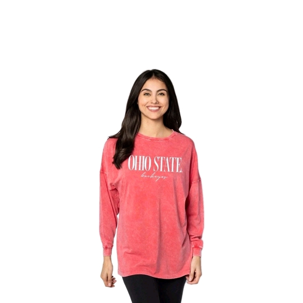 Chicka-D Ohio State Women's Pink Long Sleeve Top Size L